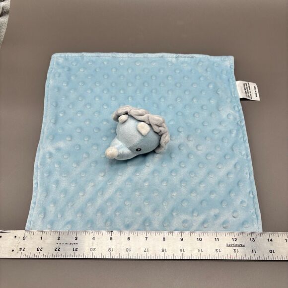 Dream Kids Blue Dinosaur Lovey Security Blanket Textured Soft Plush Triceratops - Picture 8 of 8